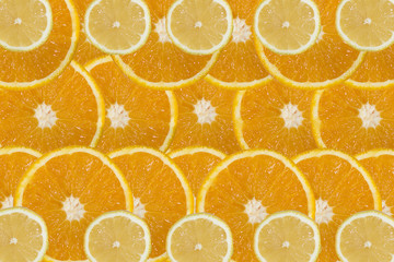 Lemon slices of orange