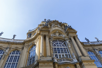 HUNGARY,BUDAPEST - APRIL 15,2016:Detail of the castle of Vajdahu
