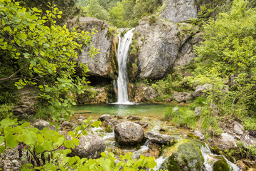 Fototapeta na wymiar Ourlia waterfalls at Olympus mountain, Greece