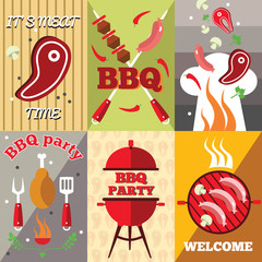 Bbq Flat  Poster Set