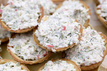 Tartlets with salad