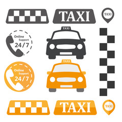 Taxi sign in a flat style