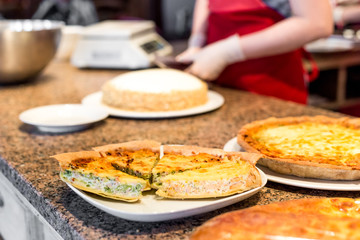 sliced closed pies with curd