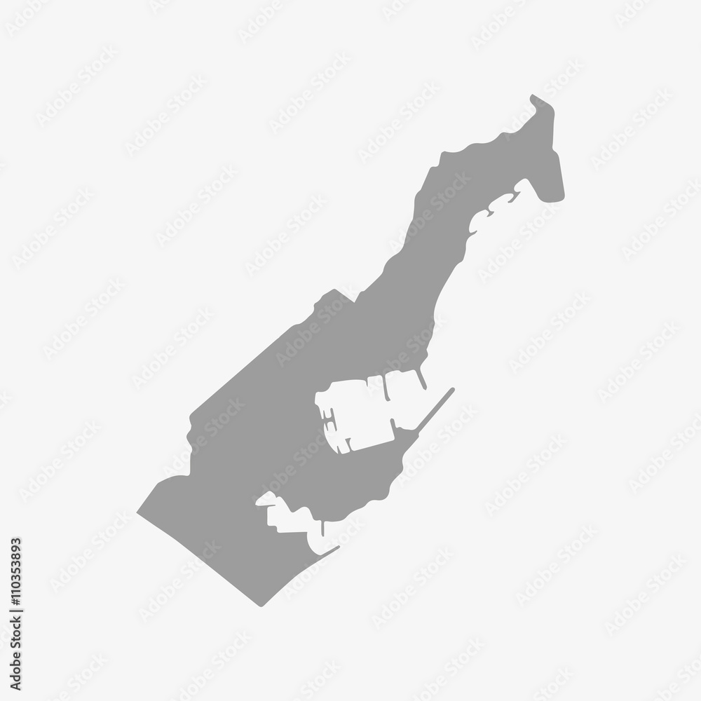 Poster monaco map in gray on a white background