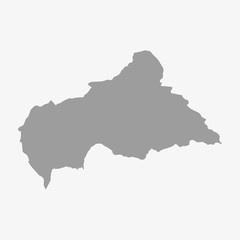 Map of Central African Republic in gray on a white background