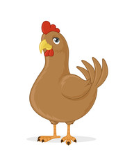 Cartoon hen vector illlustration