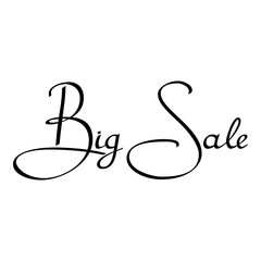 Inscription big sale on a white background. Black inscription. Vector illustration.