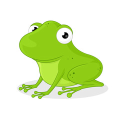 Cute Green Frog Vector cartoon illustration