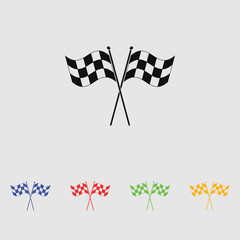 Checkered flags vector icon
