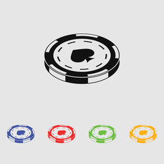Casino chip vector icon
