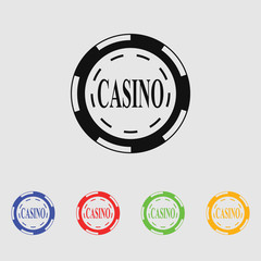 Casino chip vector icon