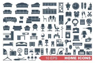 Icons of furniture and household appliances