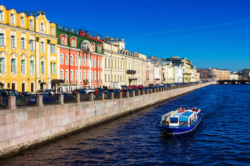 Embankment of the Fontanka River in Saint Petersburg, Russia