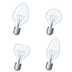Bulb and light vector. Set.
