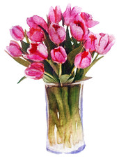watercolor bouquet of tulips