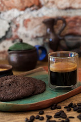 Espresso shot glass.