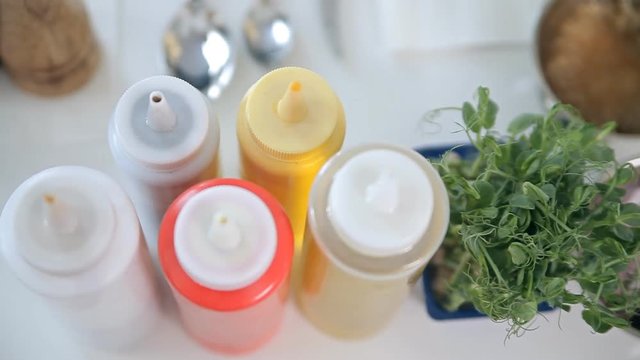 A chef is using ingredients to cook meals