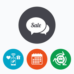 Speech bubble Sale icon. Special offer symbol.