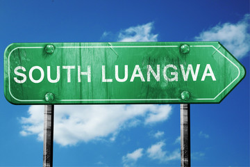 South luangwa, 3D rendering, a vintage green direction sign