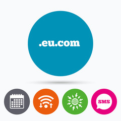 Domain EU.COM sign icon. Internet subdomain