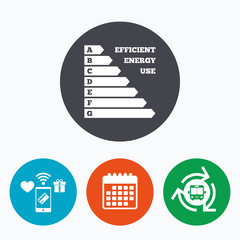 Energy efficiency icon. Electricity consumption