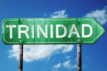 Trinidad, 3D rendering, a vintage green direction sign