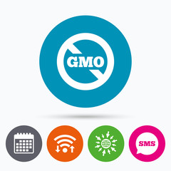 No GMO sign. Without Genetically modified food.