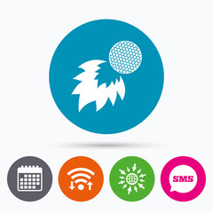 Obraz premium Golf fireball sign icon. Sport symbol.