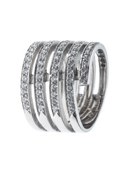 Ring with gems isolated on white background