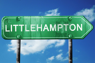 Littlehampton, 3D rendering, a vintage green direction sign