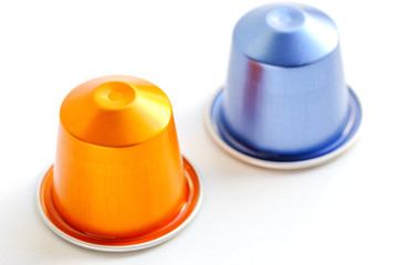 capsule coffee on a white background isolated