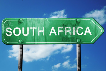 South africa, 3D rendering, a vintage green direction sign