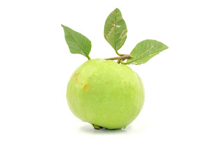 Guava with leaf and splash