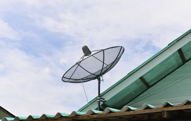 Black satellite dish