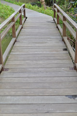 Fototapeta premium Wooden foot bridge