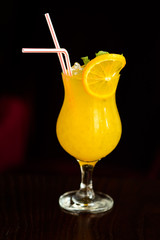 Gin lime cocktail with pineapple juice and served ice cold