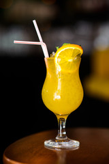 Gin lime cocktail with pineapple juice and served ice cold