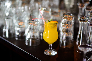 Gin lime cocktail with pineapple juice and served ice cold