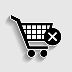 Shopping Cart and X Mark Icon, delete sign