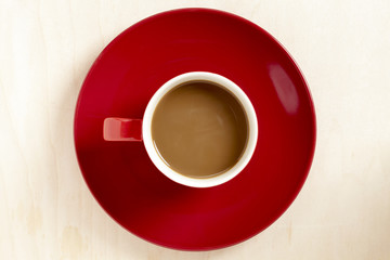 coffee in a red mug