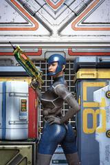futuristic space girl with gun © Luca Oleastri