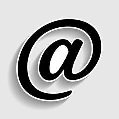 Mail sign. Sticker style icon