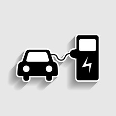 Electric car battery charging sign