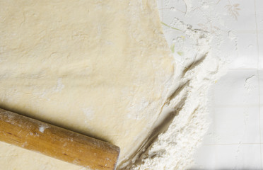 dough on a wooden Board