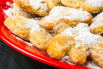 homemade cookies in powdered sugar