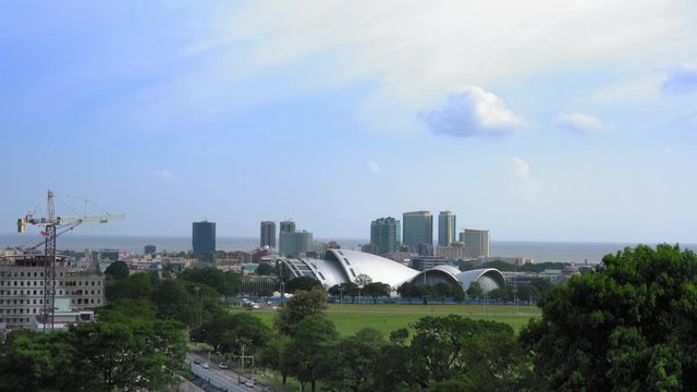 Skyline in city at seaside; Trinidad; Trinidad And Tobago