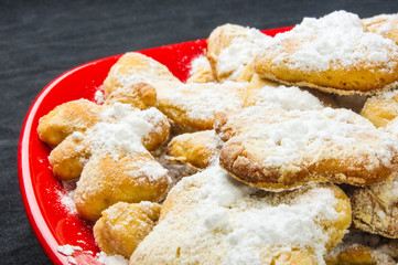 homemade cookies in powdered sugar