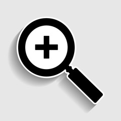 Zoom sign. Sticker style icon