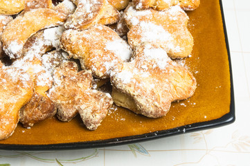 homemade cookies in powdered sugar