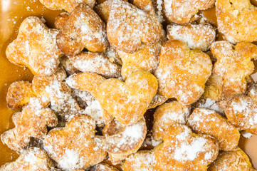 homemade cookies in powdered sugar